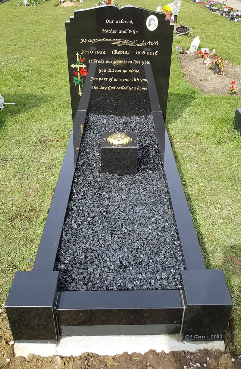 Granite Headstone and Kerb Memorial - Image 2
