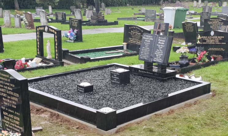 Granite book double kerbed kebside memorial