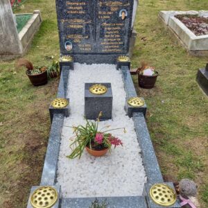 custom designed open book headstone