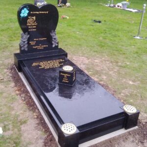 Heart headstone with cover slab