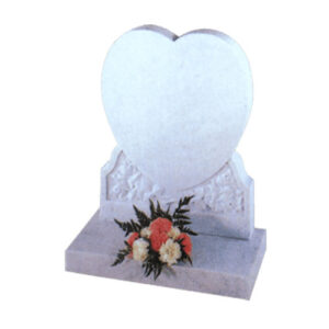 Heart Shaped Marble Lawn Headstone