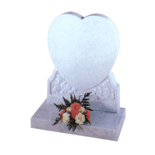 Heart Shaped Marble Lawn Headstone