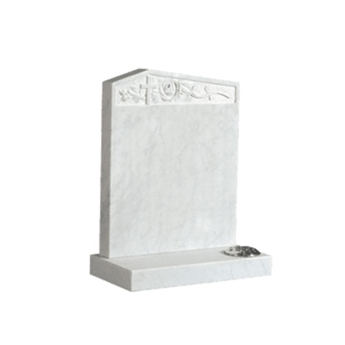 Hand Carved Cross And Rose Headstone