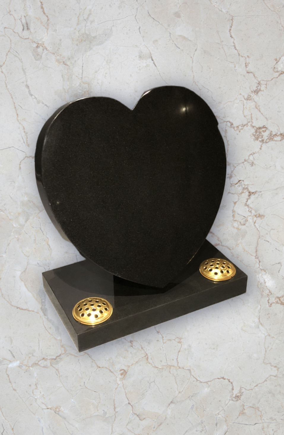Sloped Heart Headstone