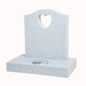 Cremation stone with pierced heart
