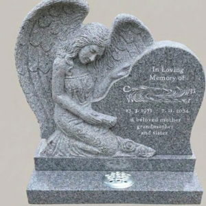Grey Angel & Heart Memorial
